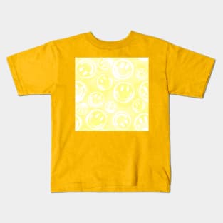 Yellow Tie-Dye Smileys Kids T-Shirt